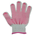 NMSAFETY coton doublure rose PVC pointillé gants